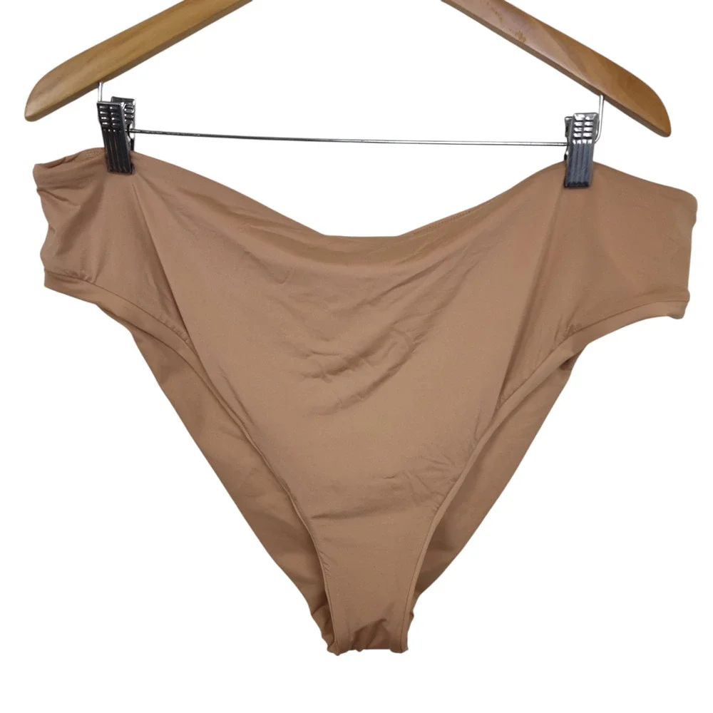 Skims Recycled Swim Mid Waist Bottom Womens 4X Ochre High Rise Bikini Briefs